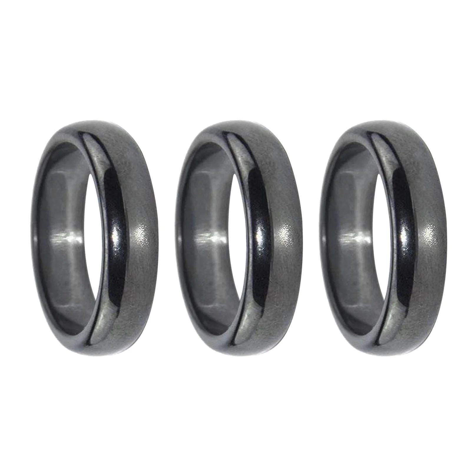 3 Pcs Magnetic Ring Multipurpose Rings Black Gallstone Finger The Fashion Hematite Treatment Curved Surface Women's