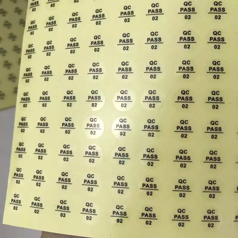 도매 QC 통과 스티커, 투명 플라스틱 보증 라벨, 공장용 QC 접착 라벨 스티커, 20000 개, 1cm