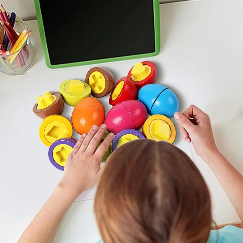 Egg Matching Toy Recognition Sorter Egg Set Of 8 Early Learning Matching Color Shape Recognition Sorter Puzzle For Toddler