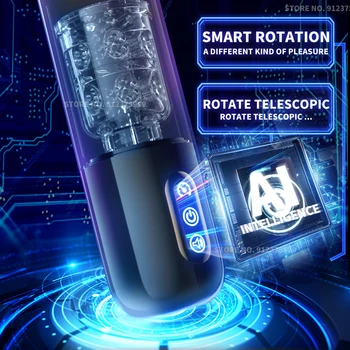 Male Sex Toy Automatic Sucking Telescopic Rotating Masturbator Cup For Men Real Vaginal Suction Pocket Blowjob Adult Product