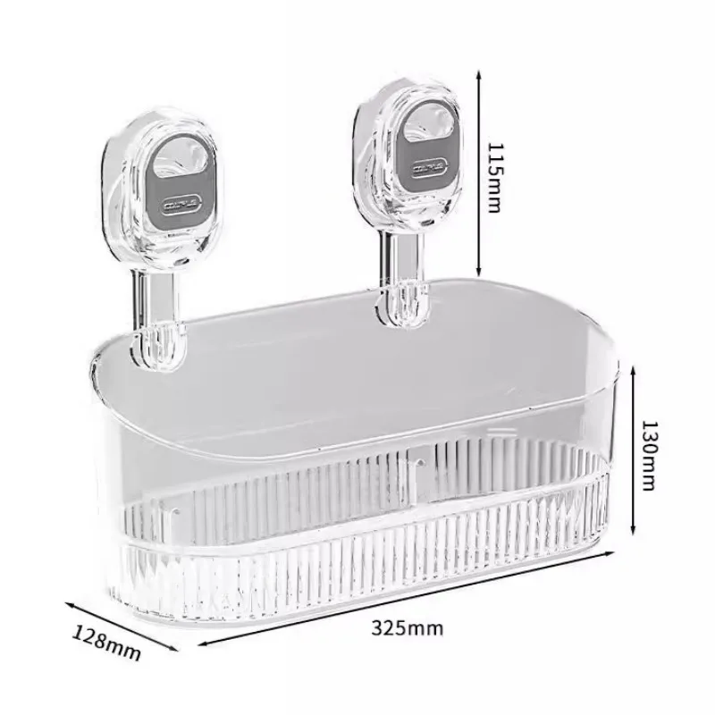 Bathroom Large Suction Cup Rack Shower Gel Hanging Basket in The Bathroom Wall-mounted Storage Rack Cosmetics Storage Box 6