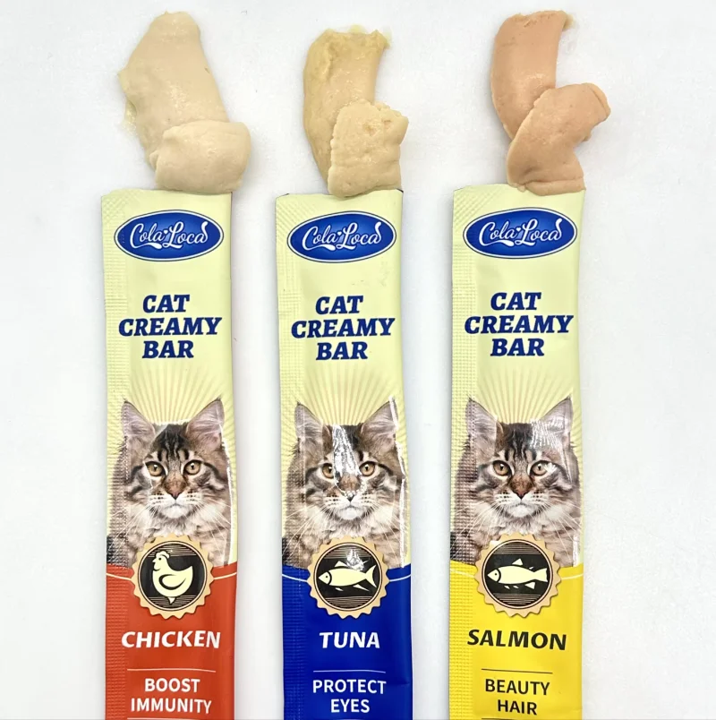 Cat Food ODM Wet Pet Food Cat Treats Creamy Bar High Protein Pet Supplement15g*4