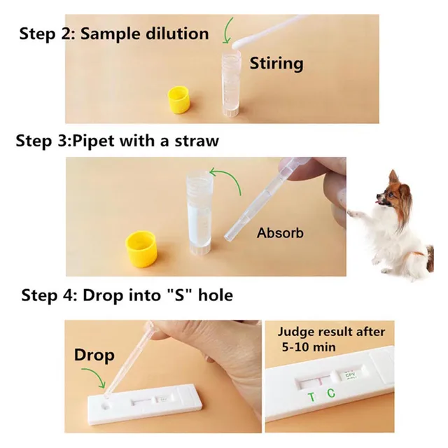 Canine Distemper Test Paper Canine Distemper Test Kit Worm and Parvo Test Suitable for Veterinary Use Only 5