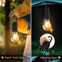 1/3/5 ampoules solaires LED lumières de Camping avec 3 Modes lumières de tente suspendues en plein air adaptées au Camping randonnée et à la pêche 3