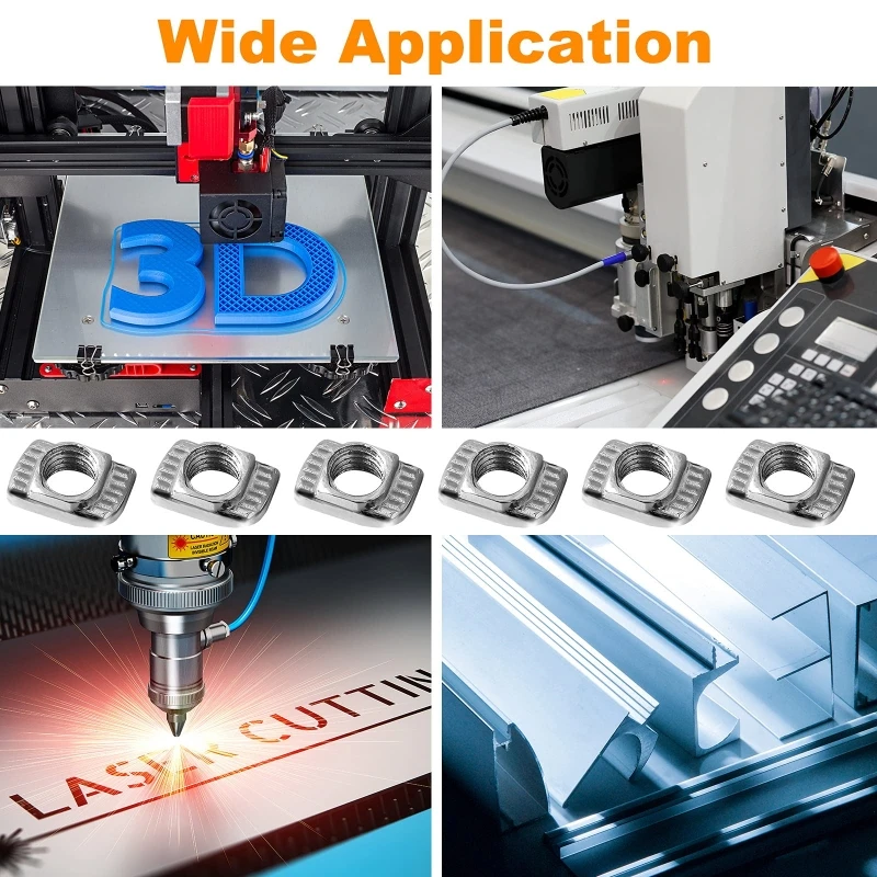 Dado Scorrevole M5 T In Acciaio Al Carbonio Da 50 Pezzi Per Profilo In Alluminio 2020~p140127354