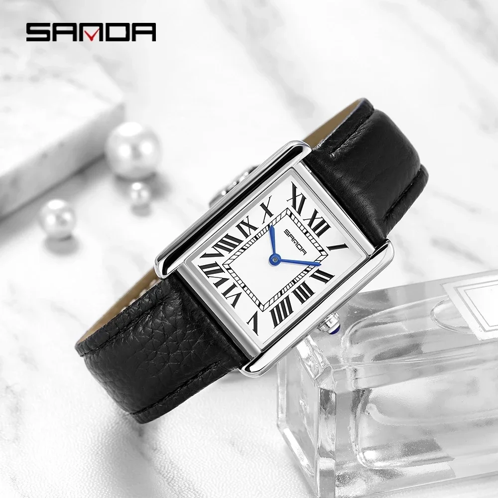 

Sanda 1108 New Roman Scale Couple Quartz Watch Belt Fashionable Trend Waterproof Simple Creative Quartz Men's and Women's Watch