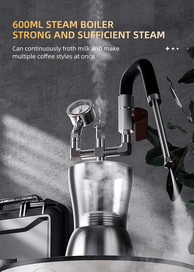 GZZT CMFAK-74 Milk Frother with Water Vapor Separator Frothing Pitcher Stainless Steel Dry Steam Milk Steamer 3