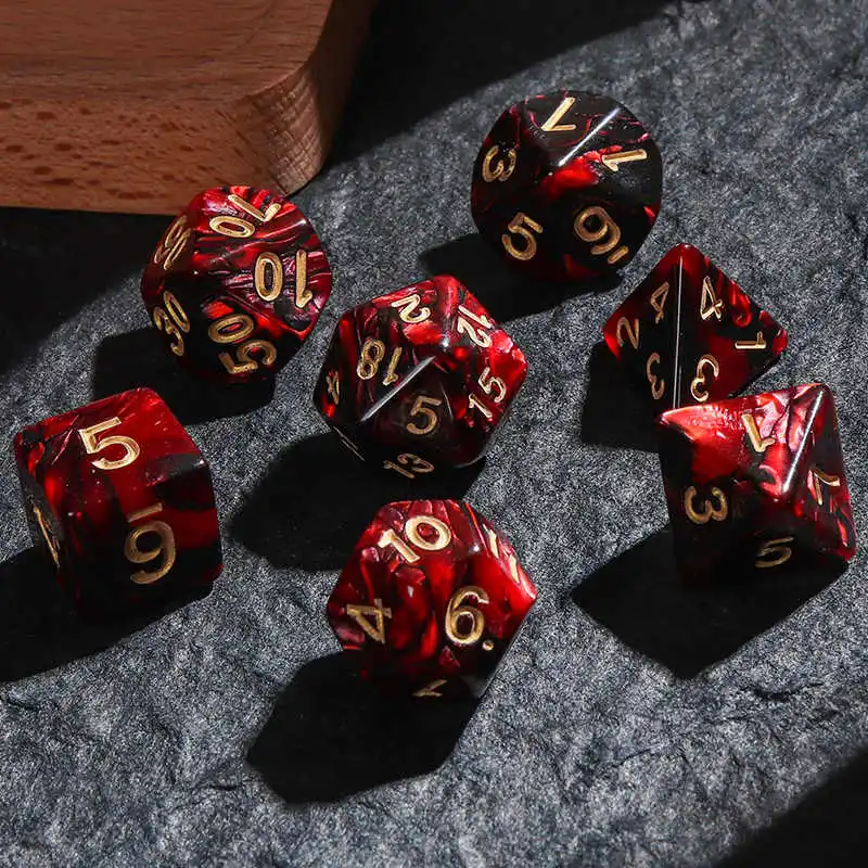 Polyhedral Dice Double-colors Red Black DND RPG TRPG Games Dice Set 7pcs/lot for Table Games Entertainment Party game dice dice set