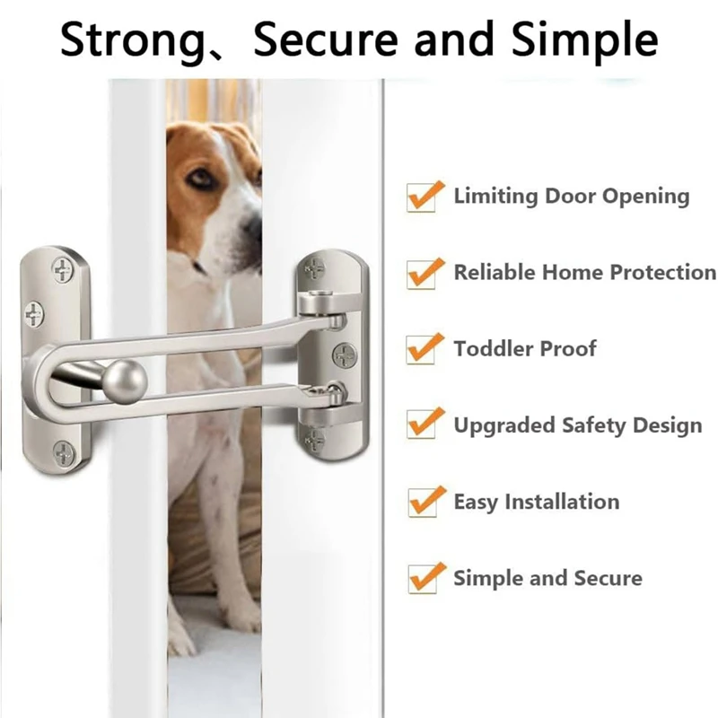 T69C Home Security Door Locks Children's Room Door Locks Security Buckle Thickened Solid Zinc Alloy Night Lock