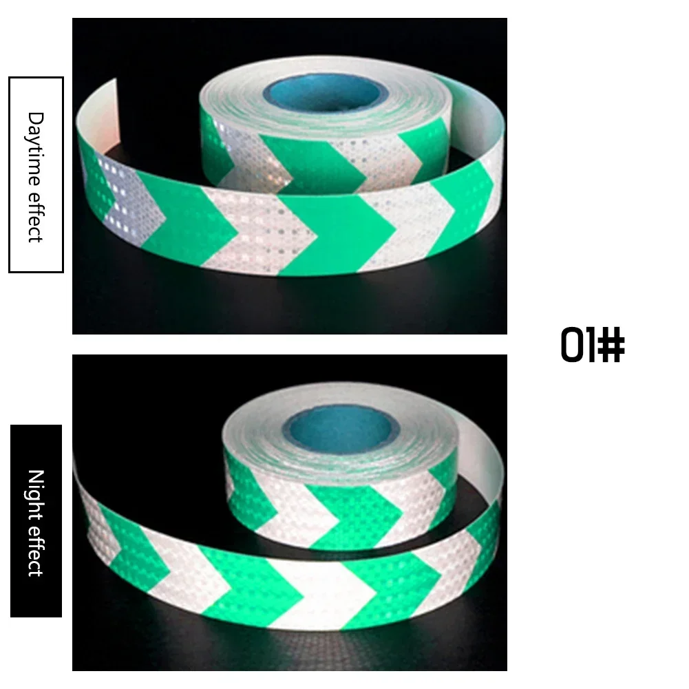 thumbnail image 1 of Cintas reflectantes adhesivas para bicicleta, pegatinas de advertencia, reflectores de flechas blancas y rojas para seguridad vial, película MTB para automóviles, 1 of 5