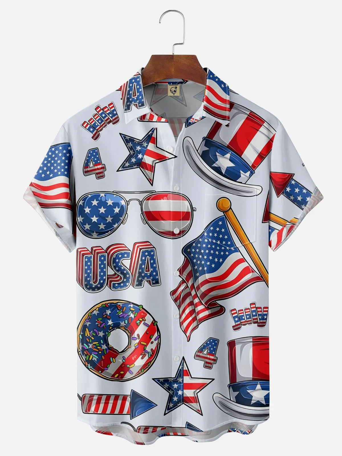 Hawaii Men's Shirt 3D Print National American Flag Short-sleeve Tops Summer Casual Men's Clothes Street fashion Shirts for boys 2