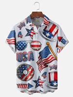 Hawaii Men's Shirt 3D Print National American Flag Short-sleeve Tops Summer Casual Men's Clothes Street fashion Shirts for boys 2