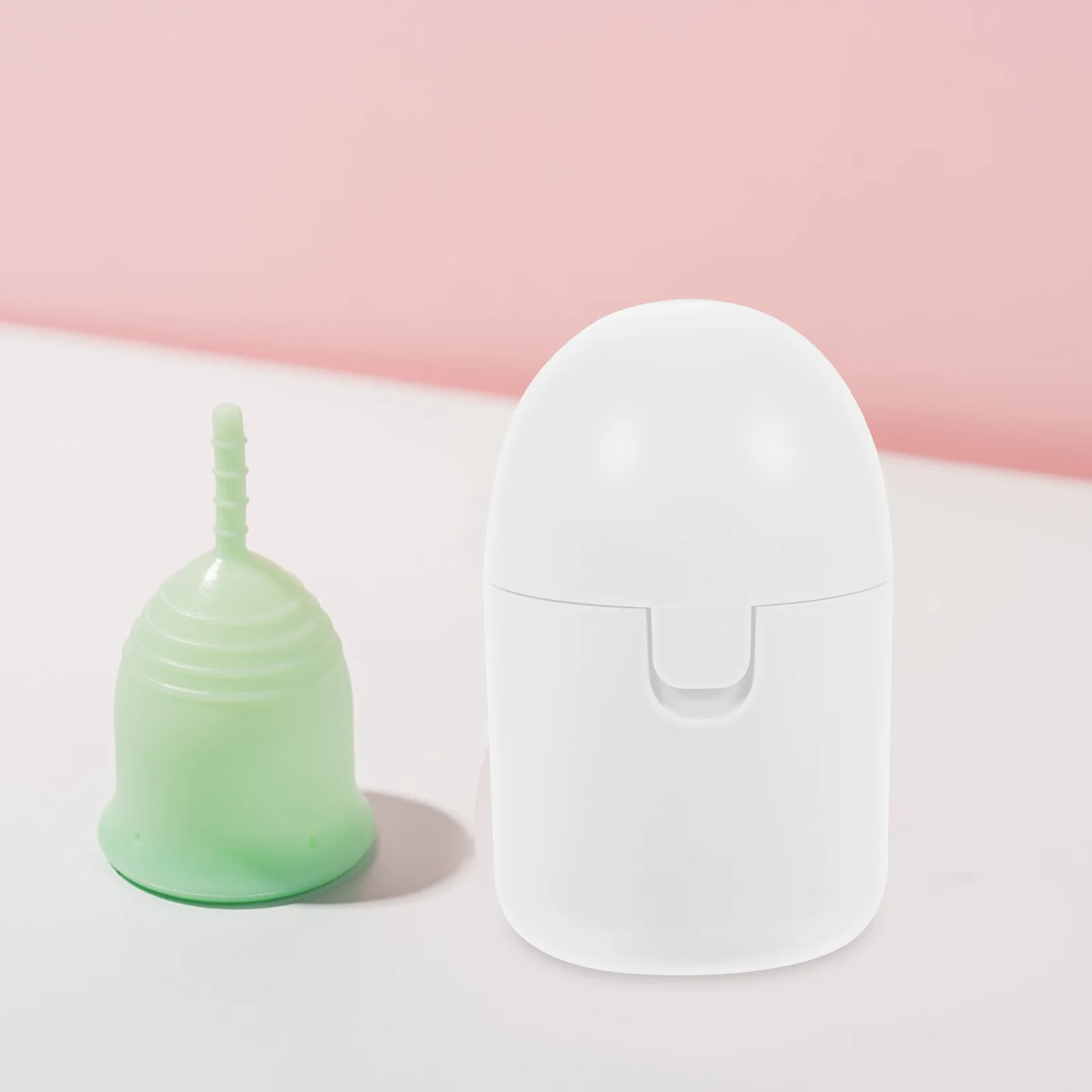 2 Pcs Menstrual Cups Storage Box Container Female Organizer Case Pp Microwave Cleaner White Period Holder Miss