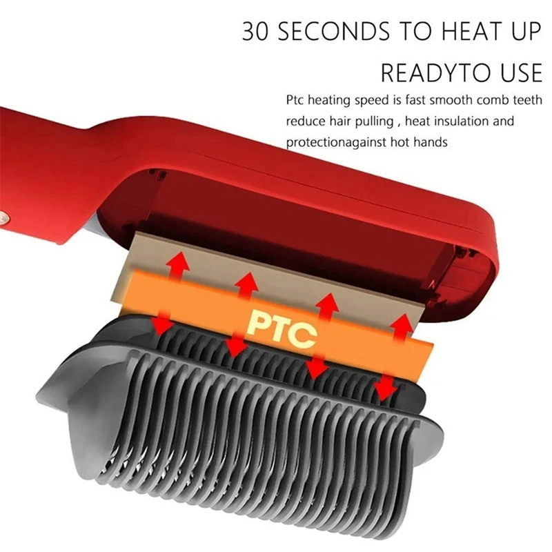 Hair Straightener Combs 2 In 1 Hot Comb Professional Multifunctional Fast Heating Anti-Scald Styler Tools EU Plug