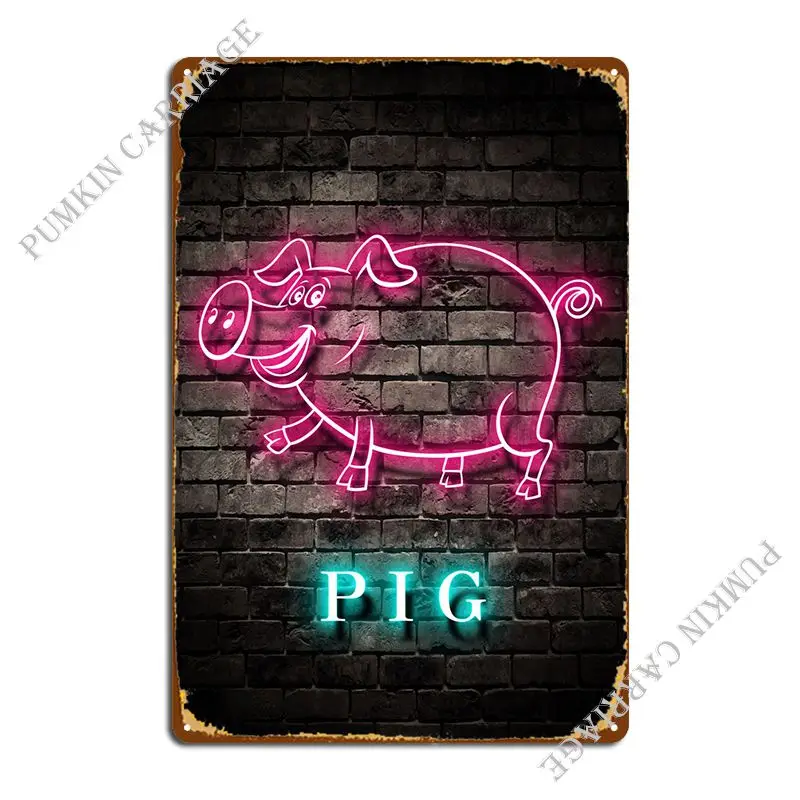

Animal Pig Metal Sign Club Print Club Garage Decoration Cinema Tin Sign Poster