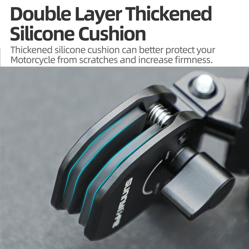 Universal Motorcycle Windshield Clip for DJI Action 5/4 CNC Aluminum Alloy Mount Clamp for Gopro/Insta360 GO3S/Ace pro Camera