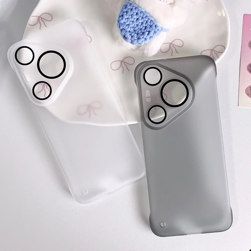 Frosted Ultra-Thin Frameless Matte Armor Case with HD Camera Lens Glass