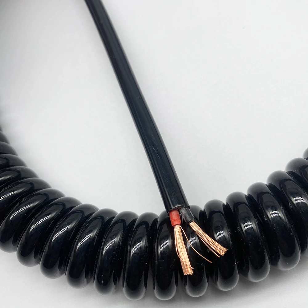 Cavo A Spirale Elettrico Elastico - 9 Noci, Poliuretano, Telescopico, Per Alimentazione E Collegamenti