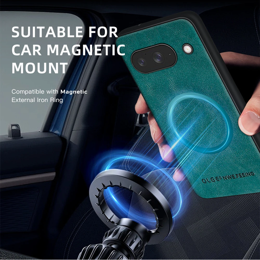 Vintage Classic Leather Magnetic Phone Case - Shockproof Back Cover