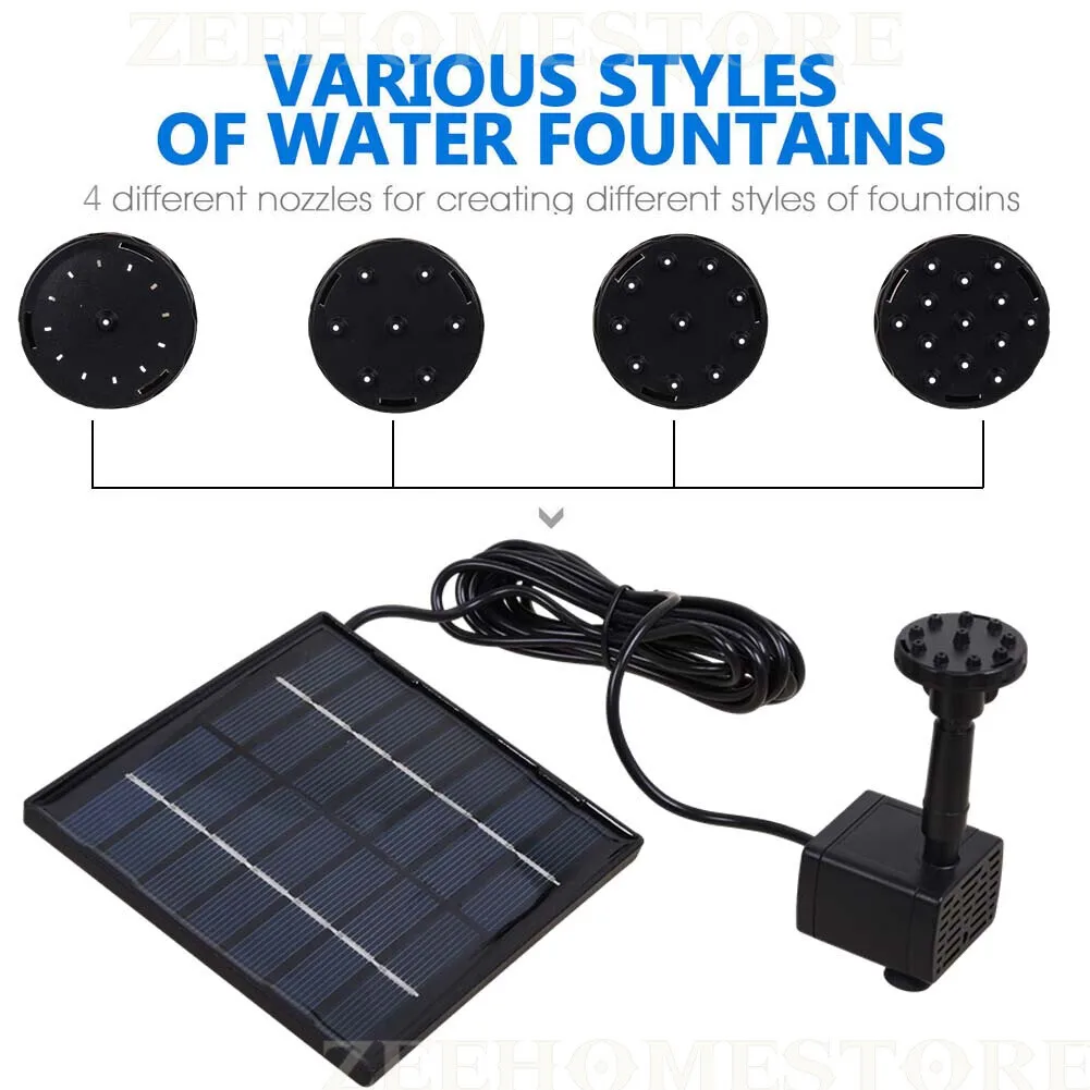 Solar Panel Powered Water Feature Pump Garden Pool Pond Aquarium Fountain Décor: 3 - 5 Days Free Delivery Only UK