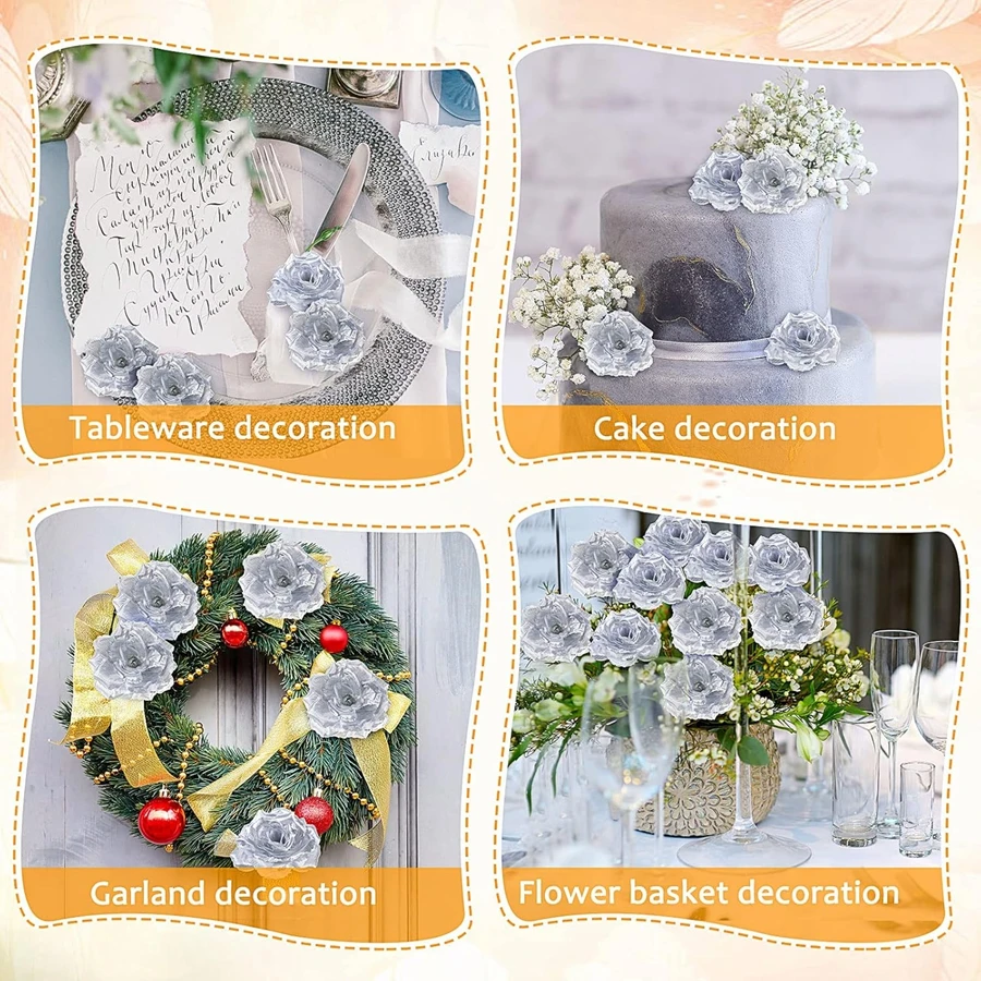 5/10 Stück künstliche Blumenköpfe Rose Hochzeit Zuhause Zimmer Festival Dekor Braut Outdoor Garten Hof DIY Halloween Tisch Geschenkbox – Detail 4