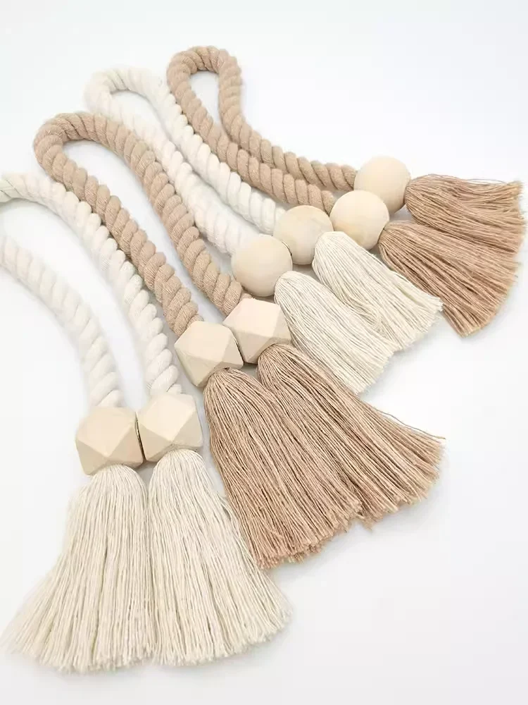 Hand-woven Solid Wood Magnetic Knot Curtain Tiebacks Boho Style Living Room Bedroom Home Decoration curtain tiebacks,curtain accessories