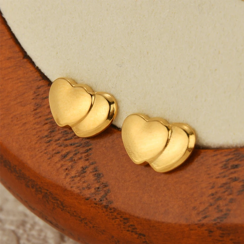 2024 Delicate Cute Earrings Heart Crown Feet Hand Of Fatima Stud Ear For Girl Baby 14K Gold Plated Stainless Steel Jewelry Gifts 4