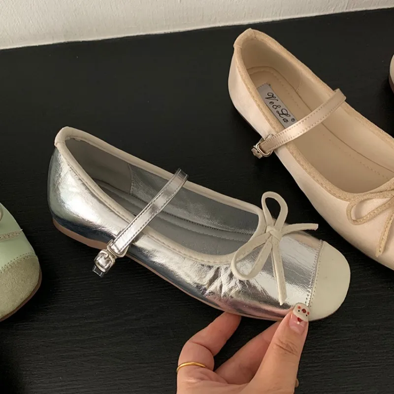 2025 New Versatile Women's Mary Jane Shoes Fashionable Elegant Light Bow Women's Thick Heel Shoes Comfortable Dress 5