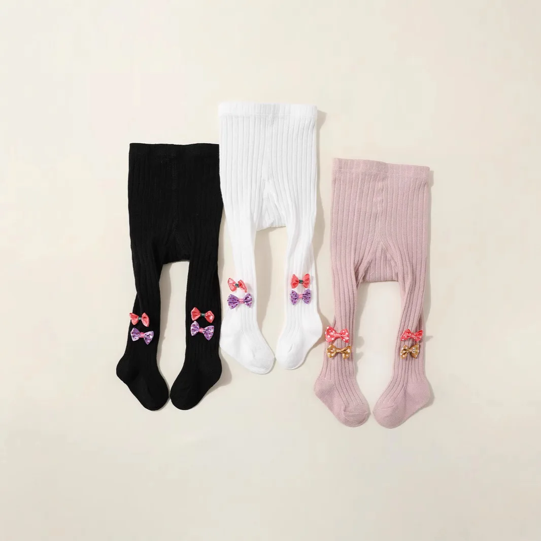 3PCS Children Girl Pantyhose Knitted Leggings Spring Autumn Clothes Elastic Waist Cute Stockings Slim Socks Tights Baby Items