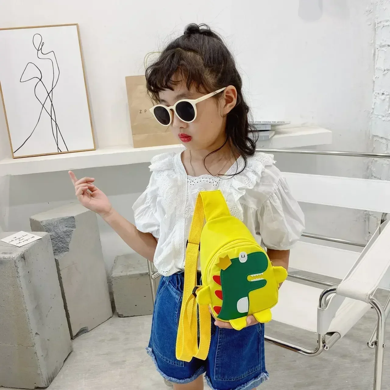 Cartoon Dinosaur Backpack Boys Girls Crossbody Bag Mini Cross Toddler Backpack