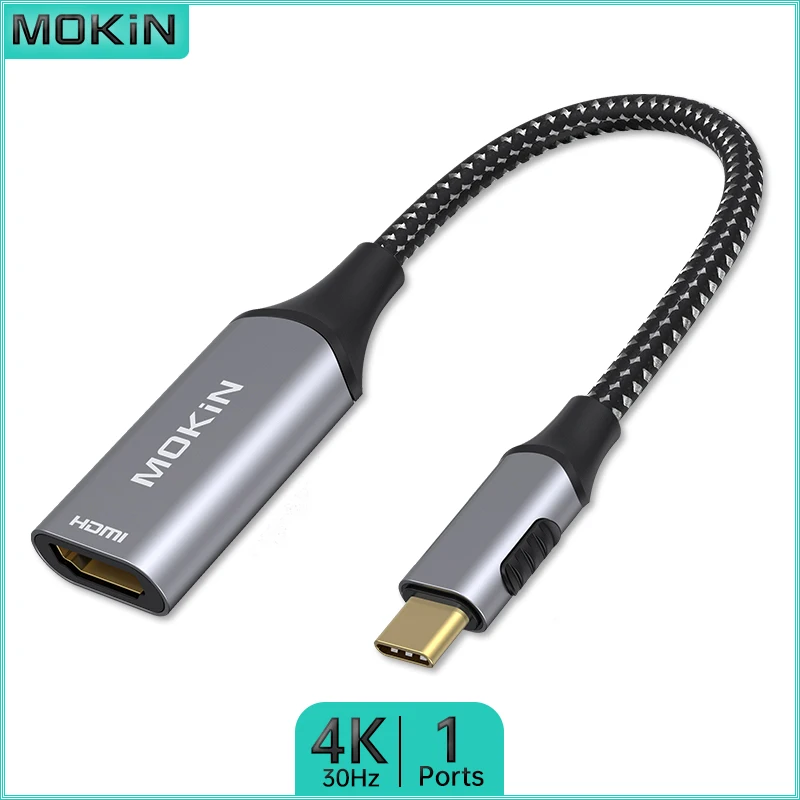 

USB-концентратор MOKiN 1 в 1 для MacBook Air/Pro, iPad, ноутбука Thunderbolt — HDMI 4K30 Гц — устройство чтения карт SD/TF — два порта USB 3.0