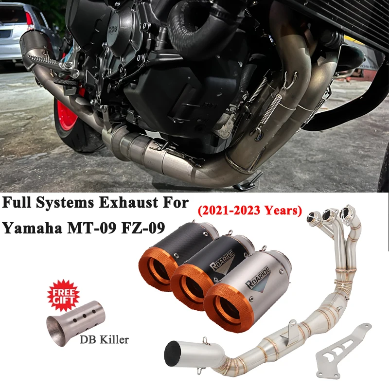 Full System Motorcycle Exhaust For Yamaha MT09 MT09 FZ09 2021 2022 2023