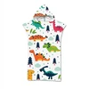 Ancient Dinosaur Hooded Bath Towels Cloak Microfiber for Adults Bathrobe Skin-friendly Swimming Beach Towels Poncho 75*110cm 6