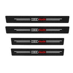 Carbon Fiber Pattern Car Door Sill Protector Threshold Stickers (For Audi - 1 - 4PCS)