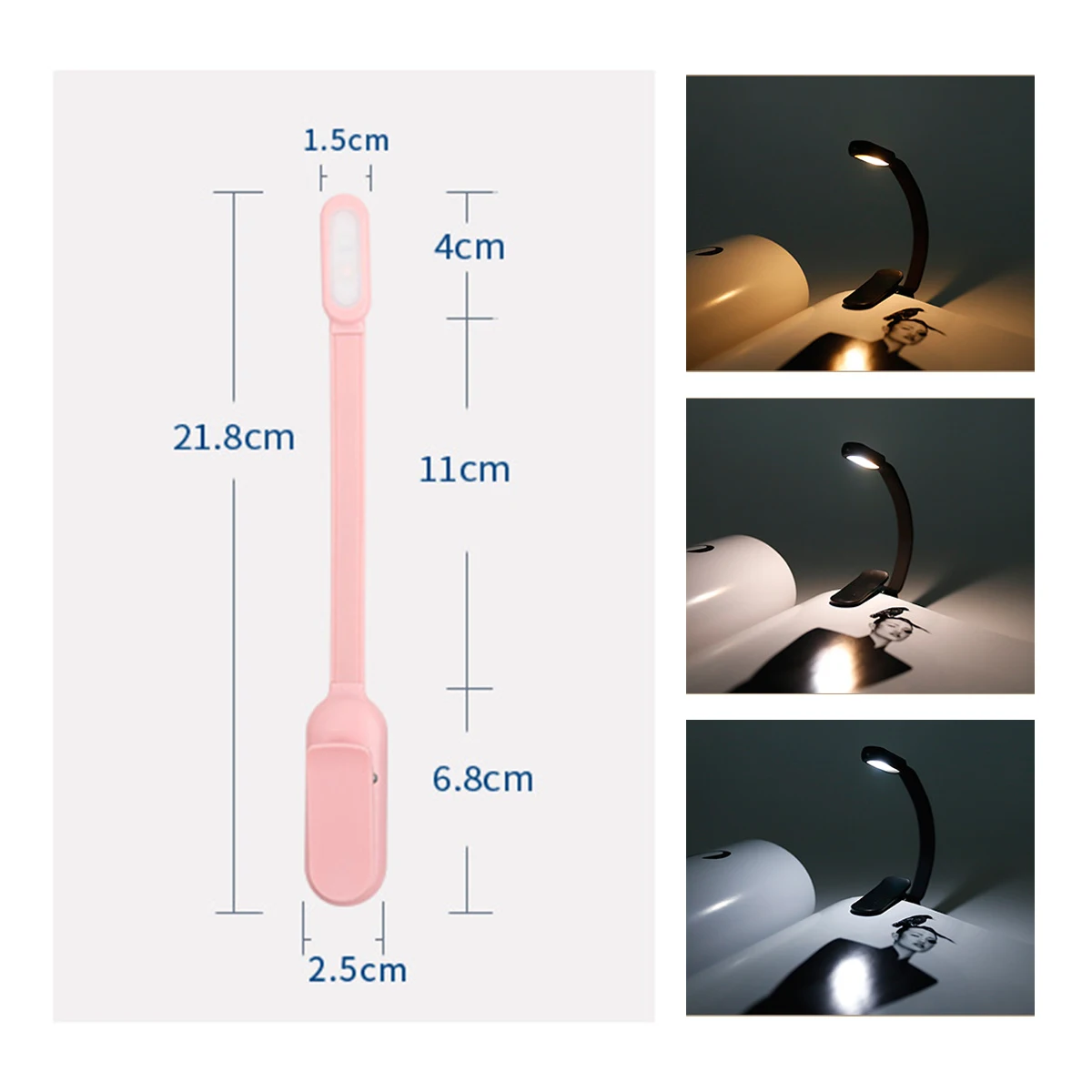 Usb Rechargeable Mini Led Book Light Stepless Brightness Clip-on Night Lights 3-color Temperatures 360-degrees Angle Table Lamps led light night light book light mini night light mini led light
