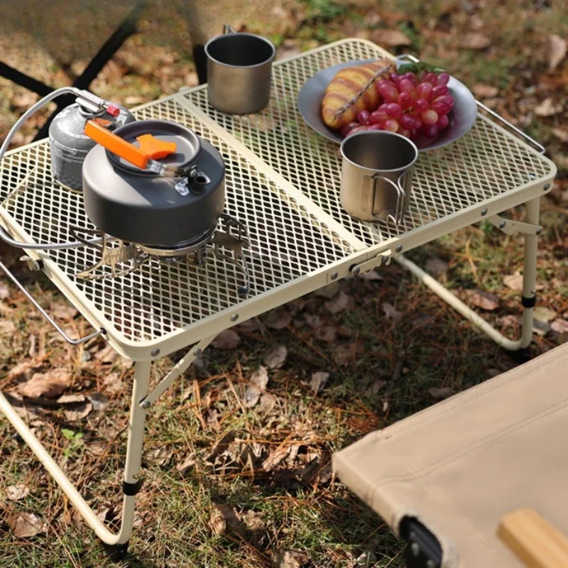 outdoor-portable-table-aluminum-alloy-iron-mesh-camping-picnic-barbecue-grill-folding-simple-tea-furniture