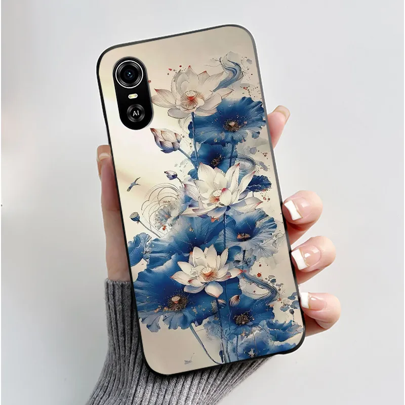 Matte Black Aesthetic Luxury Cute Pattern Soft Silicone Back Cover - Boys & Girls