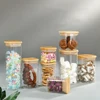 Spice Jar with Bamboo Lid Sample, Glass Spice Jars Sample Sack, 7oz Square Seasoning Jars 6