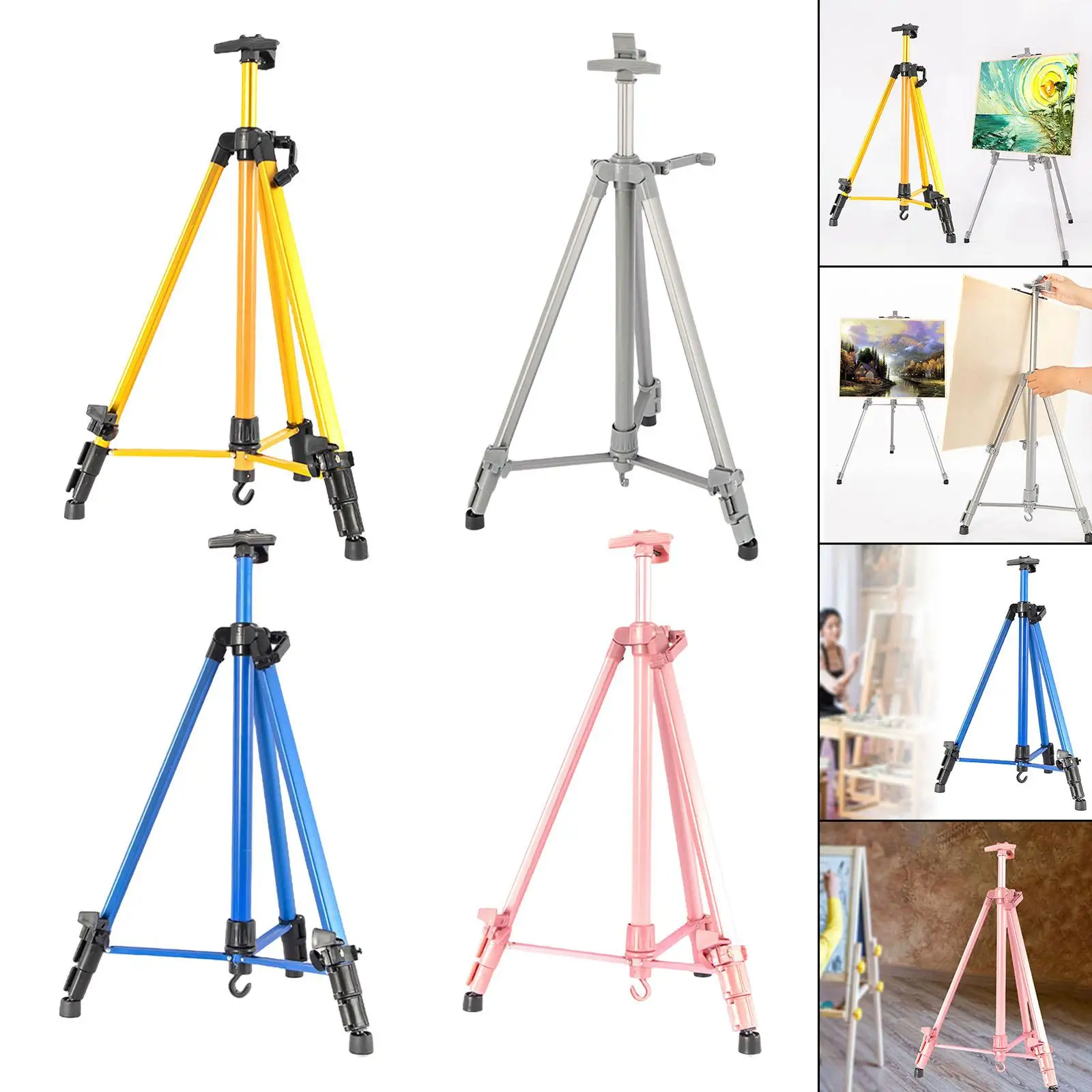 Adjustable Painting Easel Aluminum Tripod Art Artist Sketch Stand for Floor Tabletop