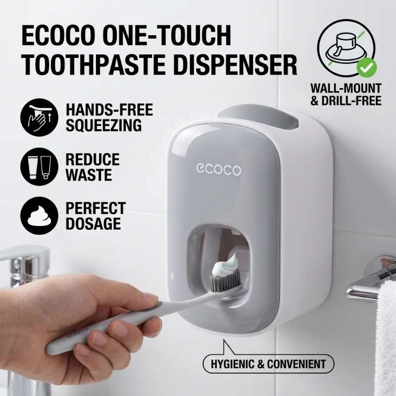 Automatic Toothpaste Dispenser Squeezers Toothpaste Tooth Dust-proof Toothbrush Holder Wall Mount Stand Bathroom Accessories Set