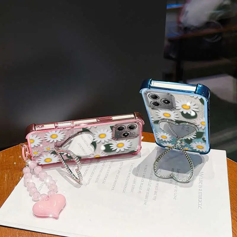 White Daisy Phone Case Set with Lanyard & Stand - 3 Piece Collection