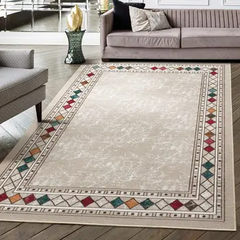 Modern Bordered Rugs Living Room Sofa Table Large Area Carpet Bedroom Bedside Non-slip Floor Mat Bath Balcony Entrance Rug Decor