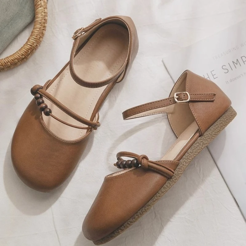 Leather Girls Ballet Flats Soft Sole Shoes for Autumn