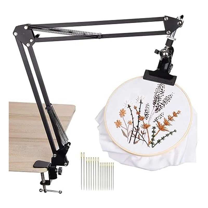 Adjustable Embroidery Table Stand Adjustable Embroidery Hoop Stand For Needlework Arts Black