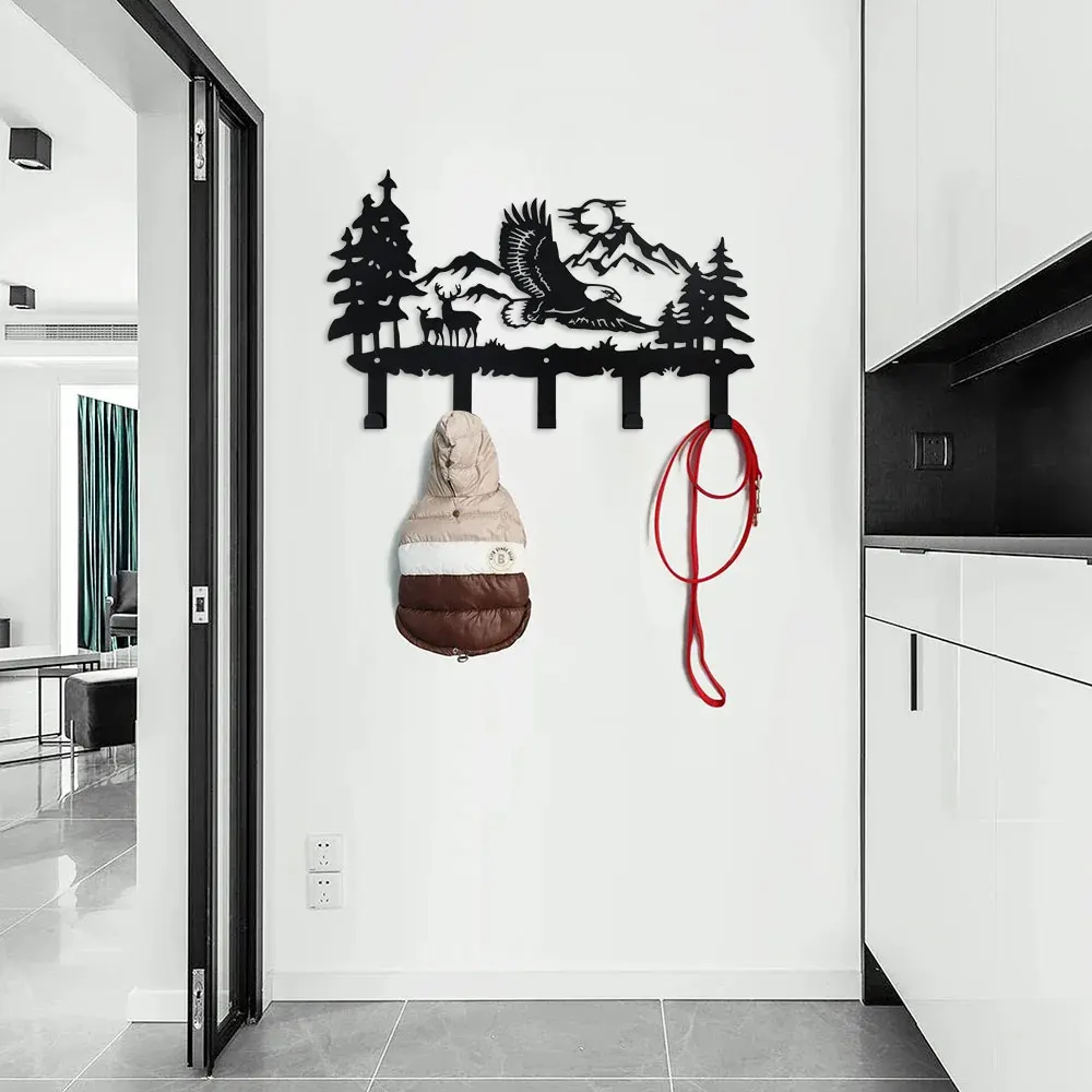 1Pc Metal Eagle Hooks Wall Art Decor-Eagle Hangers and Key Holder-Animal Theme Hooks Sweet Home Decor for Storage, Living Room 6
