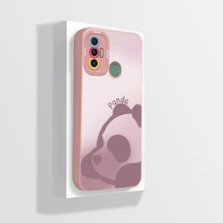 Artistic Style Camera Protection Anti - Drop Liquid Silicone Soft Phone Case for Tecno Spark 7 (Pink - C01)