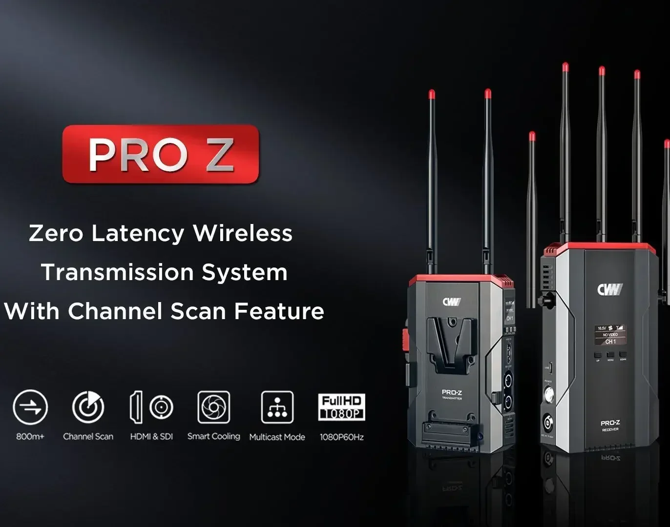 CVW PRO Z 무선 비디오 전송 시스템 HDMI 호환 SDI HD 이미지 송신기 수신기 800m PK 500 SDI MARS≒400SⅠPRO