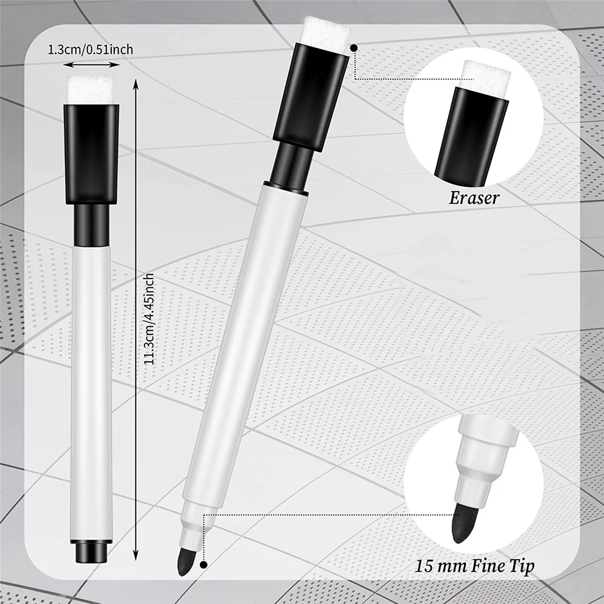 Dry erase markers 100 pieces dry erase markers whiteboard black dry erase markers with rubber cap fine tip