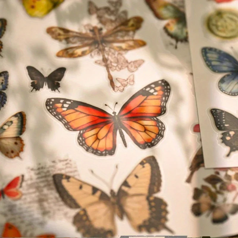 3 Sheet Large Butterfly RUB ON Transfer Stickers Junk Journal Collage Colorful Butterfly Sticker DIY Album Scrapbooking Material