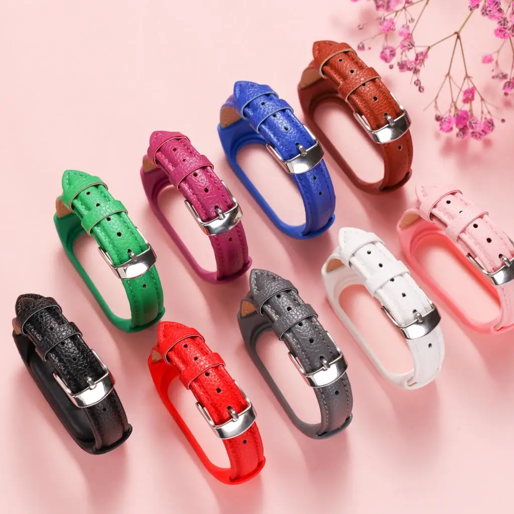 Suitable for Xiaomi Watch Strap Mi Band 7 6 5 4 3 Watch Strap Leather Wrist Strap Xiaomi Watch Strap Intelligent Accessories